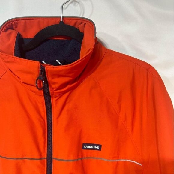 Lands End mens orange and navy jacket. Size large. Brand new! Reflective strip. - Picture 11 of 11